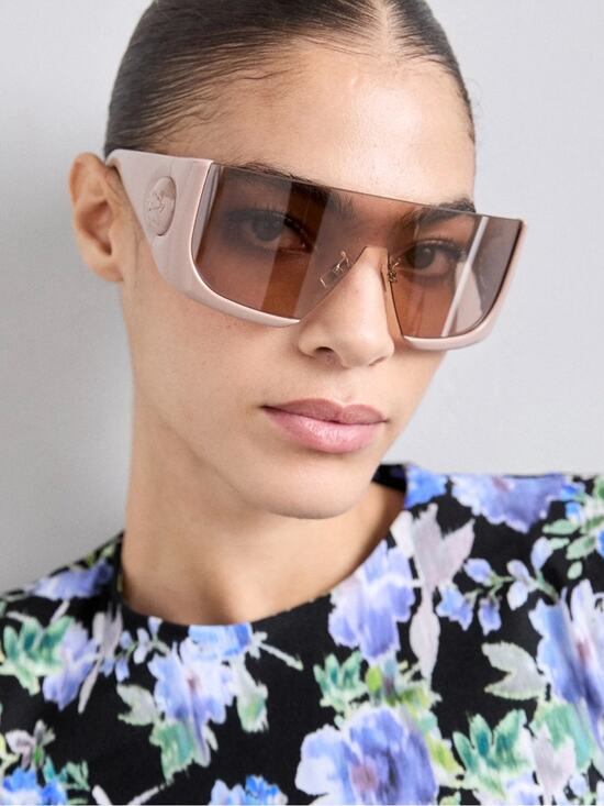 New Etro ETROMACARON 0FWM2S Shield Sunglasses in Beige Authentic main image 5